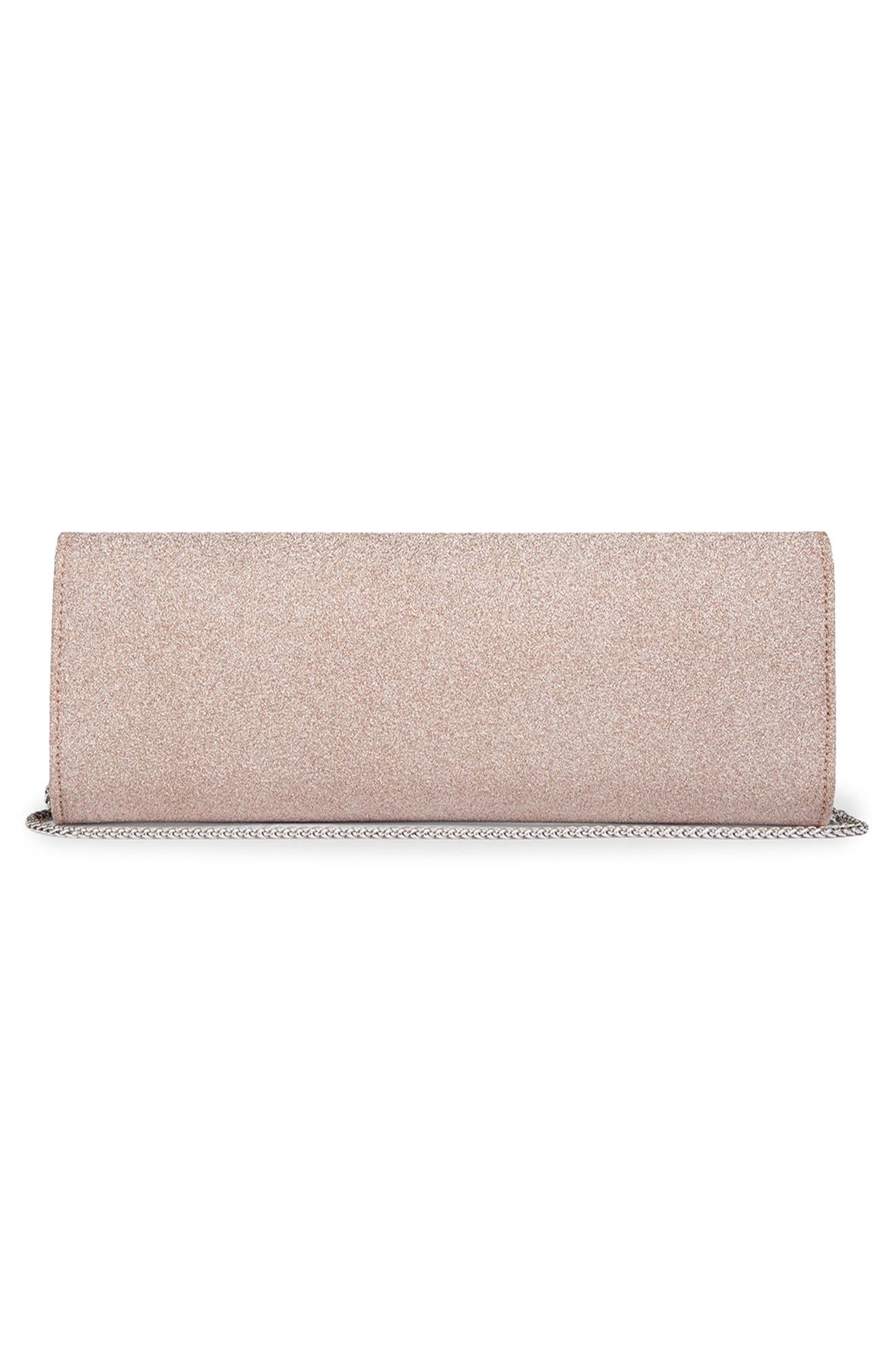 LK Bennett Lucille Glitter Envelope Clutch, Alternate, color, Lipstick Pink