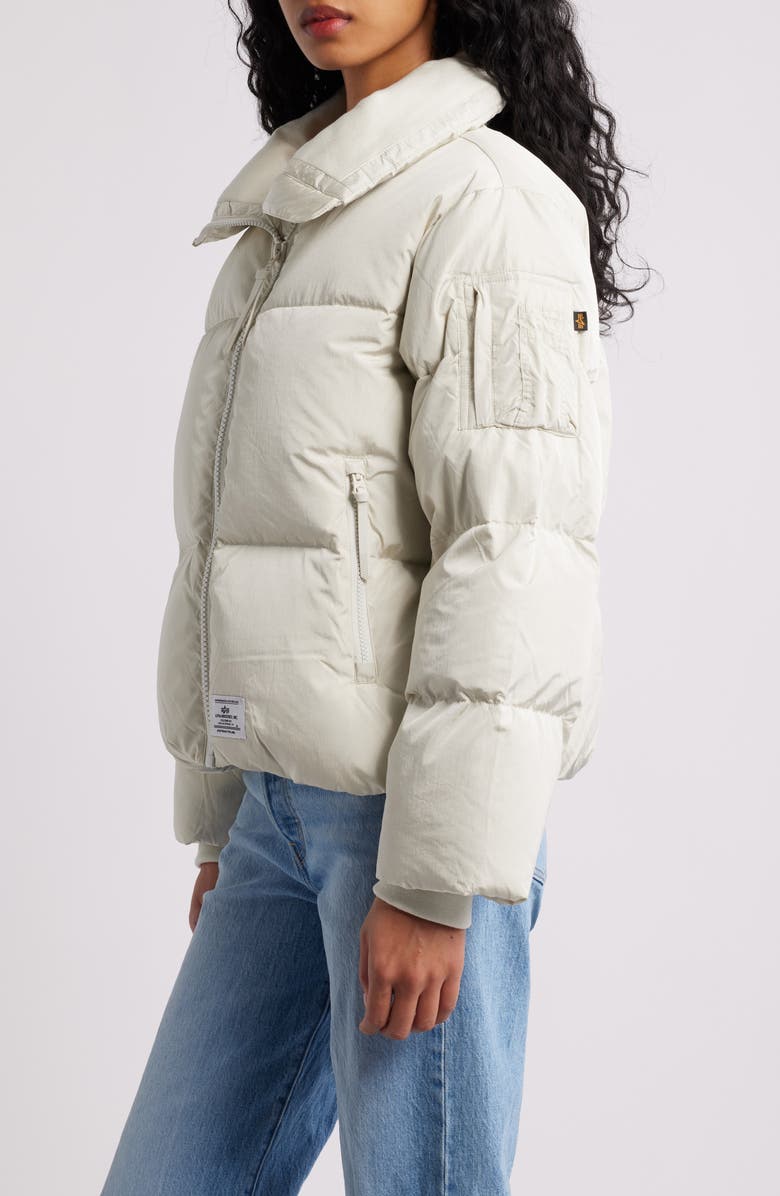 Alpha Industries Sierra Puffer Jacket, Alternate, color, Dune White