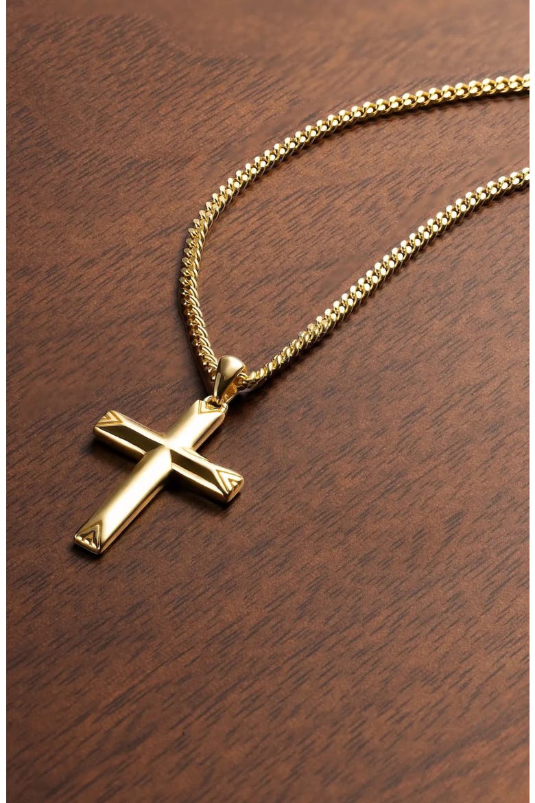 Cross Pendant Necklace, Alternate, color, 14K GOLD
