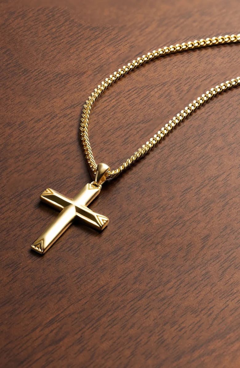 Vincero Men's Cross Pendant Necklace, Alternate, color, 14K Gold