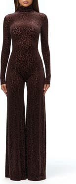 Naked Wardrobe Burnout Wide Leg Jumpsuit