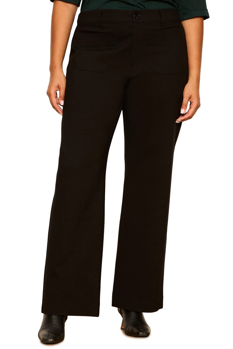 Marine Ponte Straight Leg Pants, Main, color, BLACK