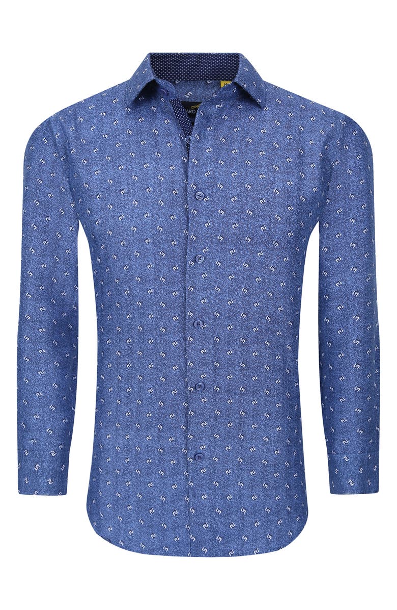 Azaro Uomo Slim Fit Geometric Print Performance Dress Shirt, Alternate, color,