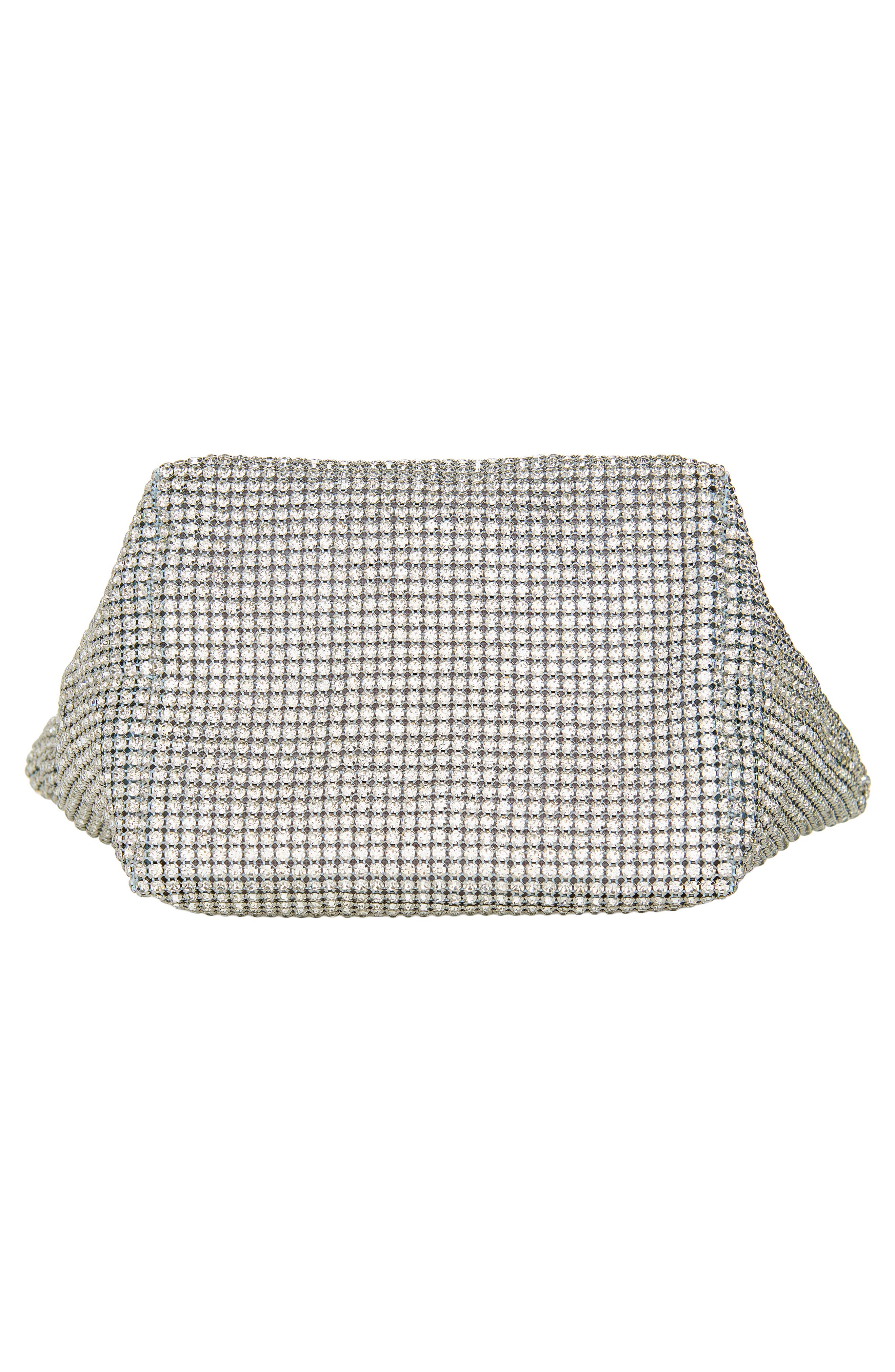 Ganache Crystal Mesh Clutch, Alternate, color, SILVER/ LIGHT GOLD