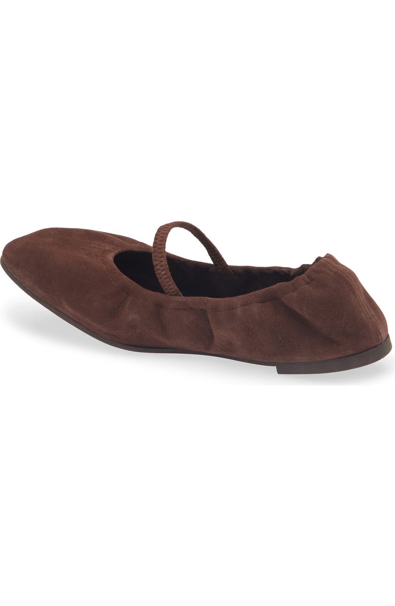 Reformation Buffy Mary Jane Ballet Flat, Alternate, color, Espresso Suede