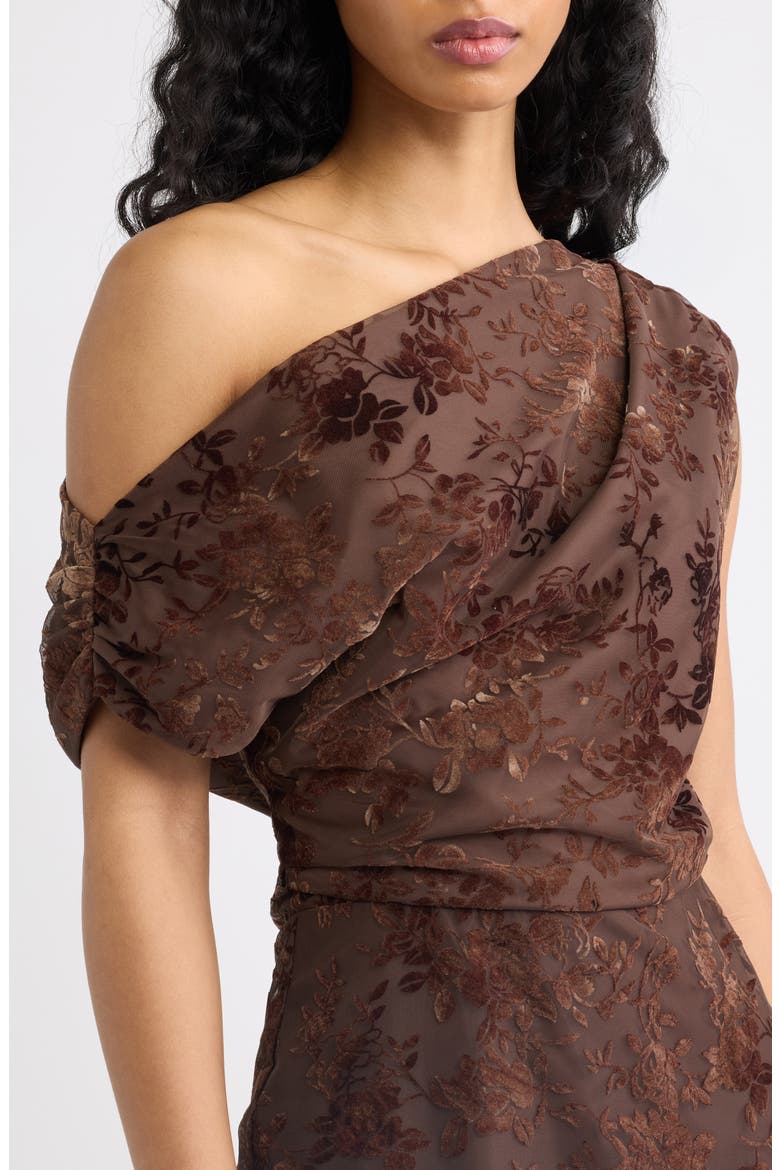 Anouk One-Shoulder Minidress, Alternate, color, BROWN