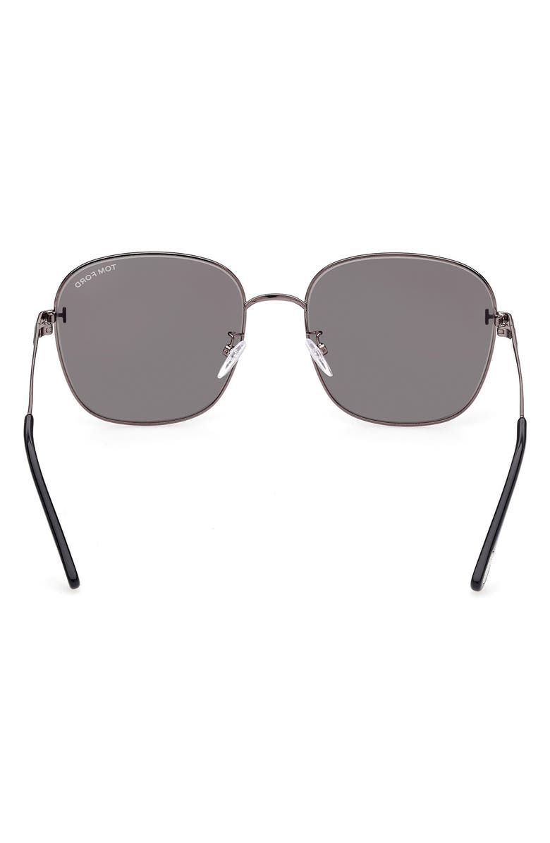 TOM FORD 59mm Round Sunglasses, Alternate, color, Shiny Gunmetal / Smoke