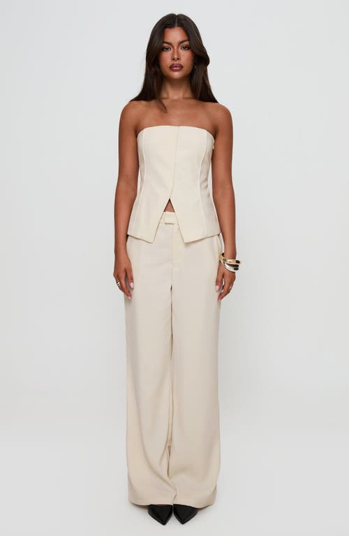 Princess Polly Lavish Living Split Front Strapless Top In White