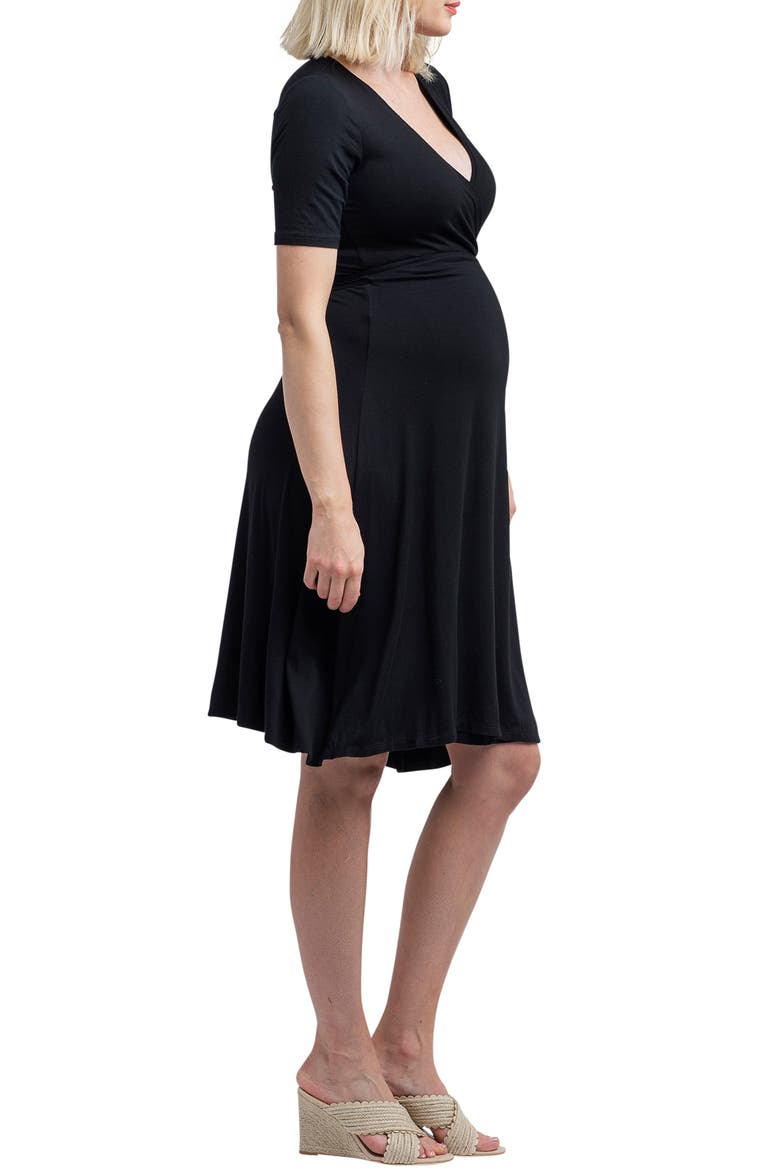 Maya Wrap Maternity Dress, Alternate, color, BLACK