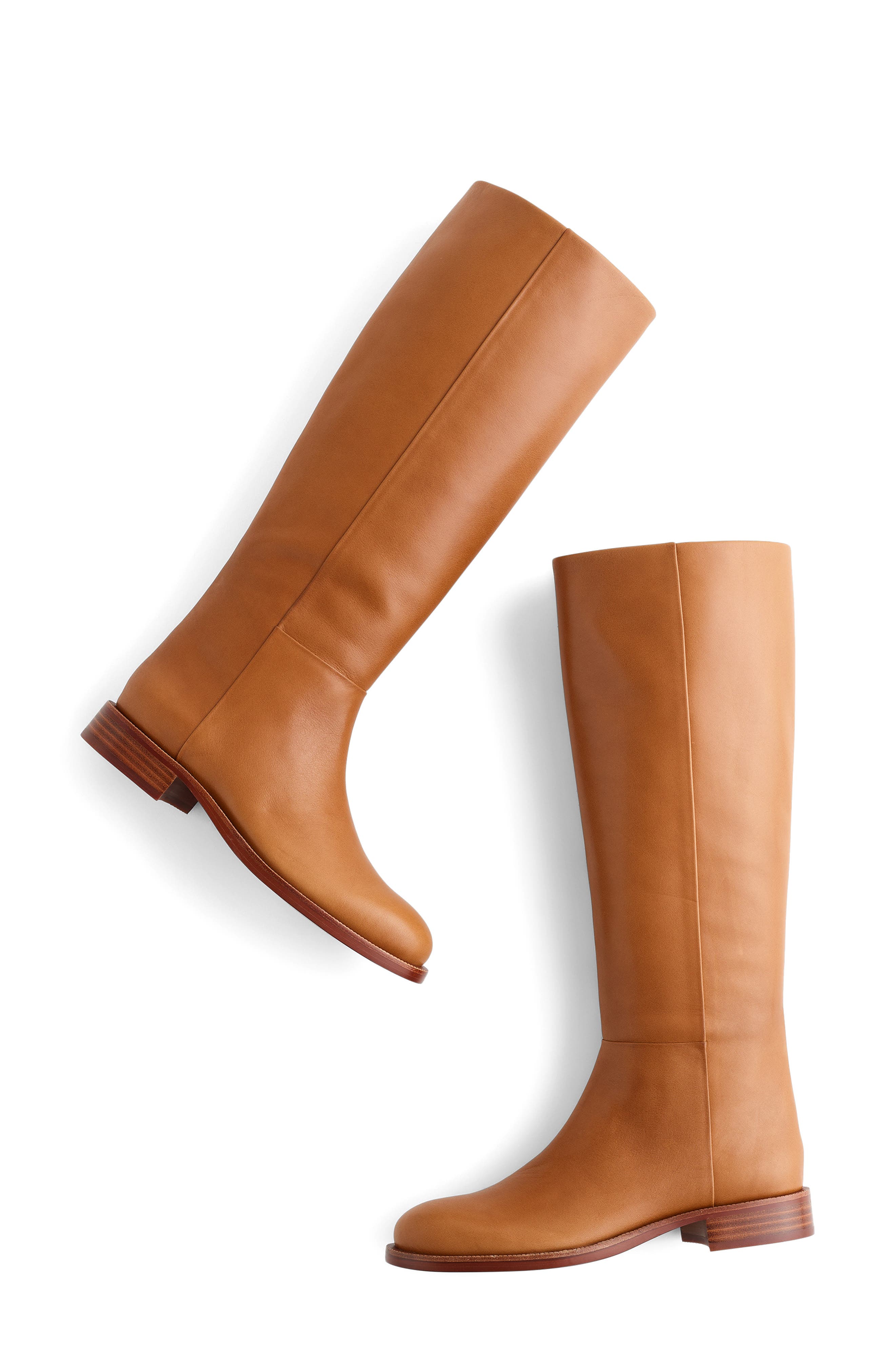 Marty Leather Tall Boot, Alternate, color, CARAMEL