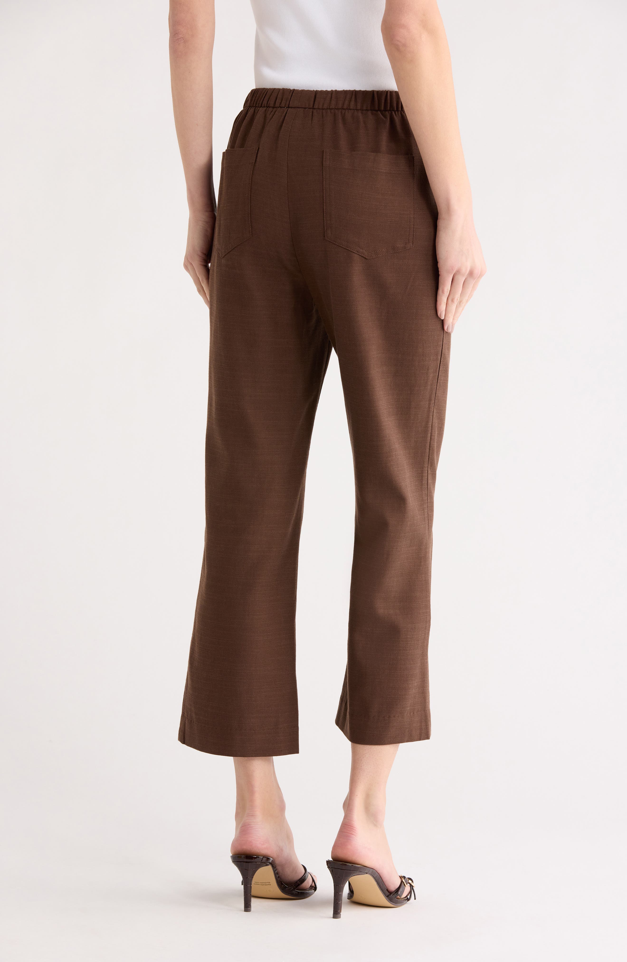 Crop Wide Leg Cotton Blend Pull-On Pants - image 2