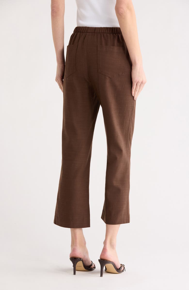 EDIT by JASON WU Crop Wide Leg Cotton Blend Pull-On Pants, Alternate, color, Hot Fudge