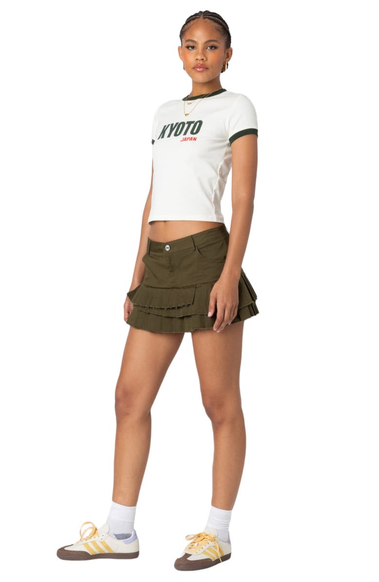 EDIKTED Kyoto Graphic Baby Tee, Alternate, color, Beige