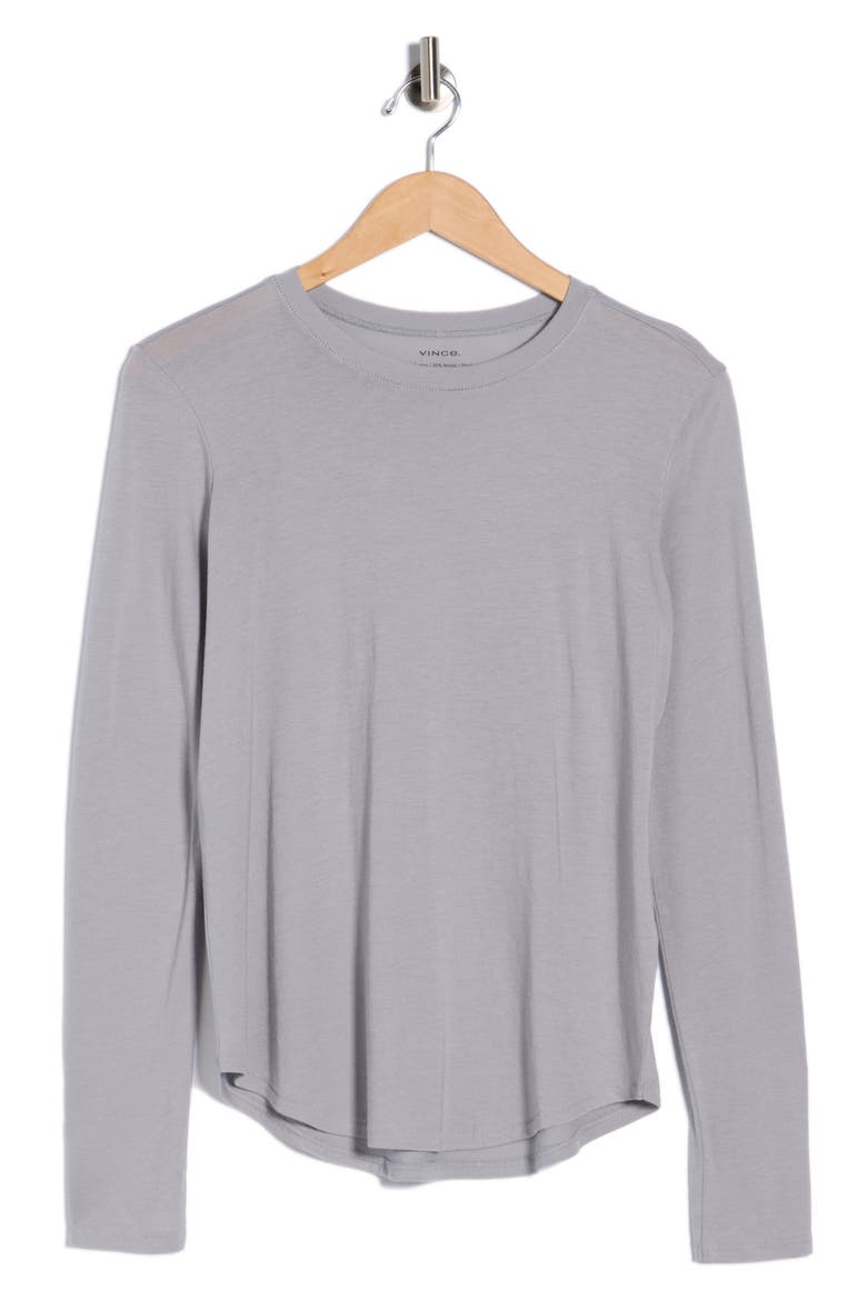 Crewneck Long Sleeve Top, Alternate, color, PIERO BLUE