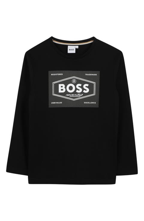 Kids' Logo Long Sleeve Cotton Graphic T-Shirt (Little Kid)
