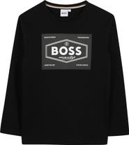BOSS Kidswear Kids' Logo Long Sleeve Cotton Graphic T-Shirt