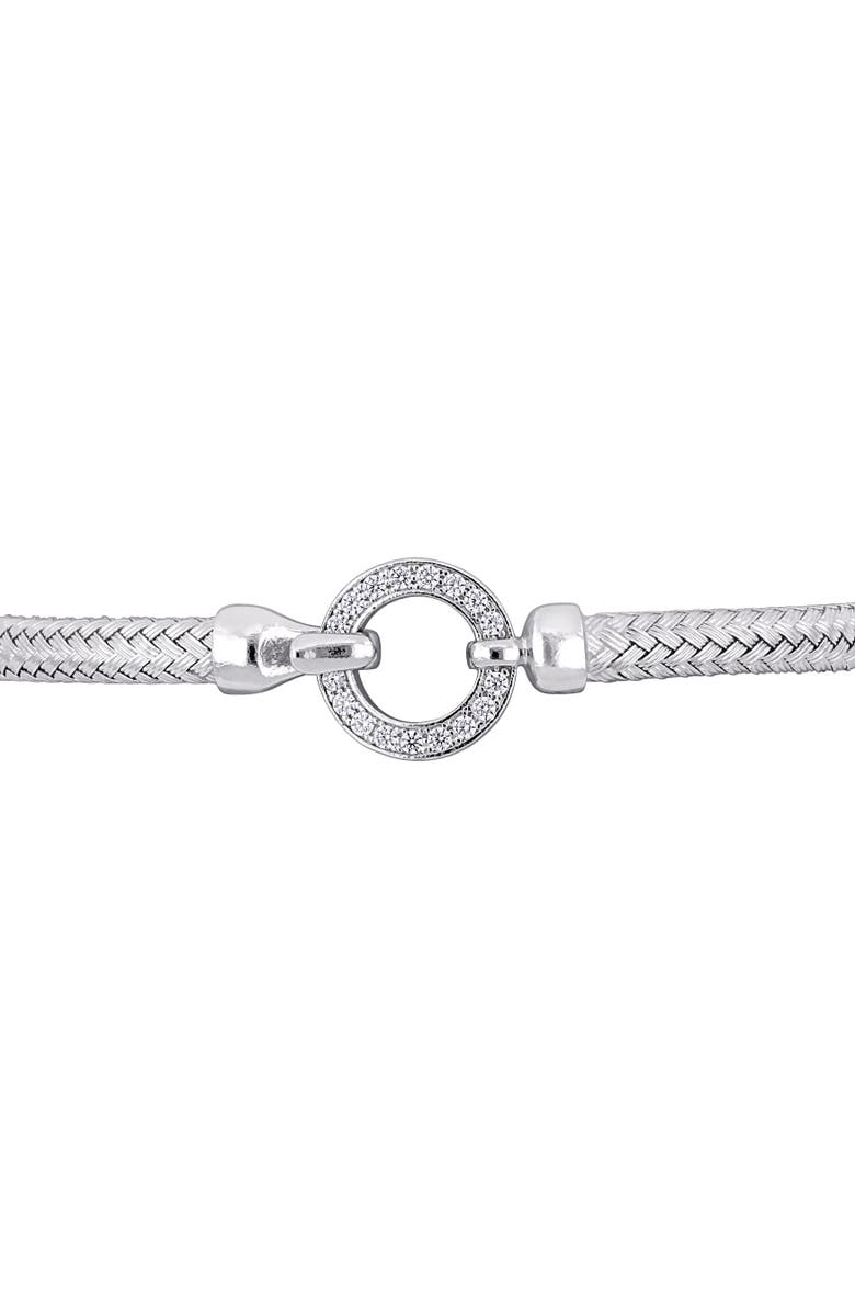 Julianna B. Cubic Zirconia Weave Bangle Buckle Clasp, Alternate, color,