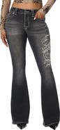 True Religion Snake Charlie Mid Rise Flare Jeans
