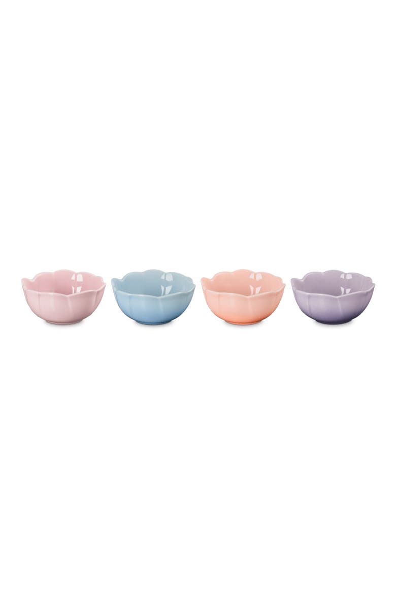 Stoneware Petal Set of 4 Bowls, Main, color, PINK MULTI COLOR