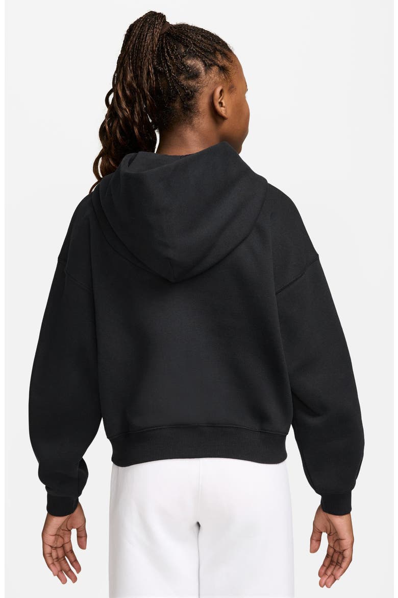Kids' Studio Oversized Full Zip Fleece Hoodie, Alternate, color, 010 BLACK/WHITE