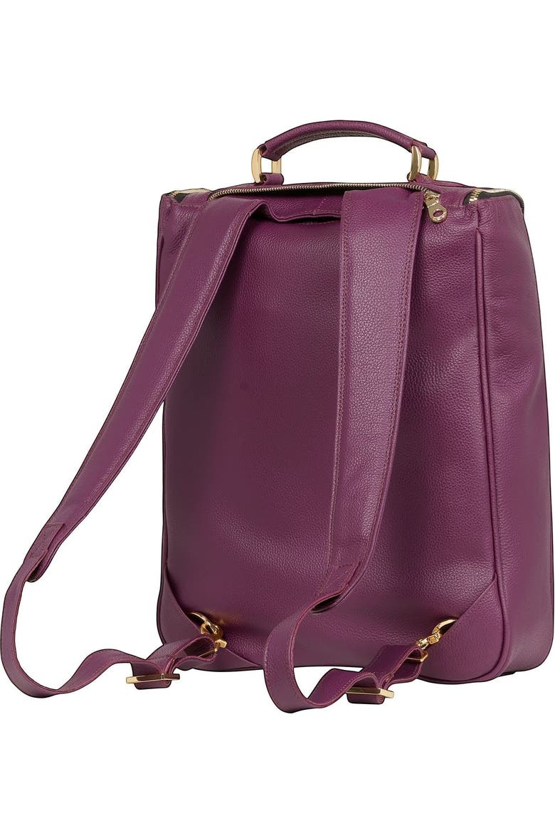 burgundy leather backpack laptop Sloan - Slim Design - Built-In Sleeve Fits 13 To 15" - Bordeaux chic aesthetic of a glazed Marlon Burgundy Leather Laptop Backpack