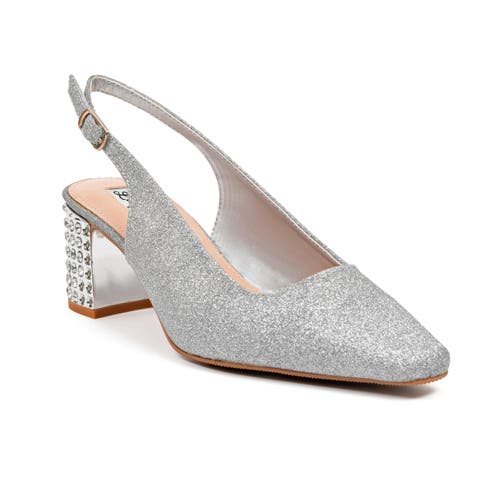 Rhinestone heel slingback