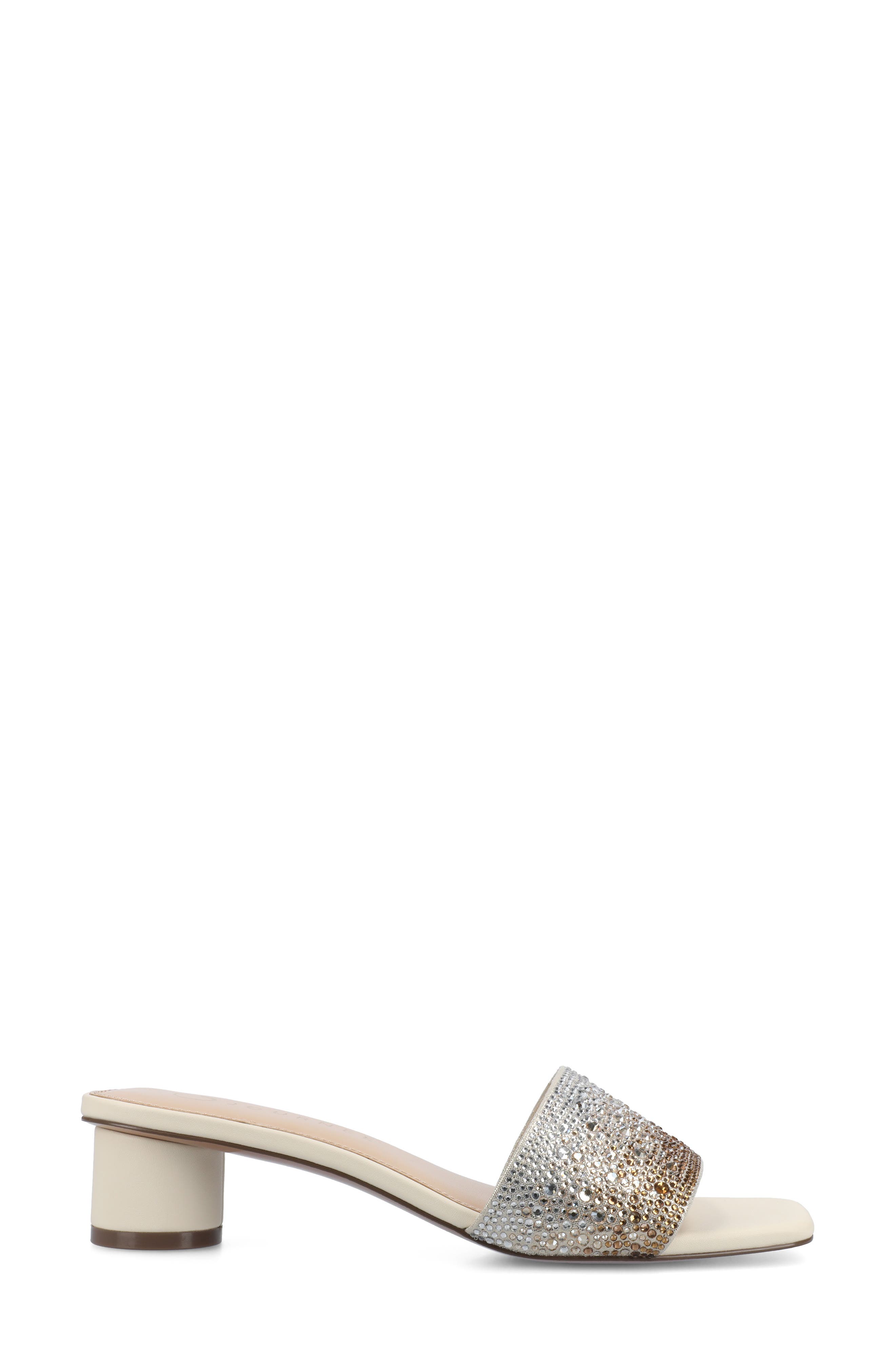 Flora Crystal Embellished Slide Sandal, Alternate, color, WHITE