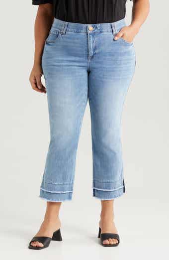 Double Frayed Kick Flare Jeans