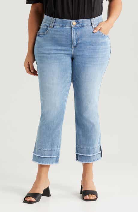 Double Frayed Kick Flare Jeans