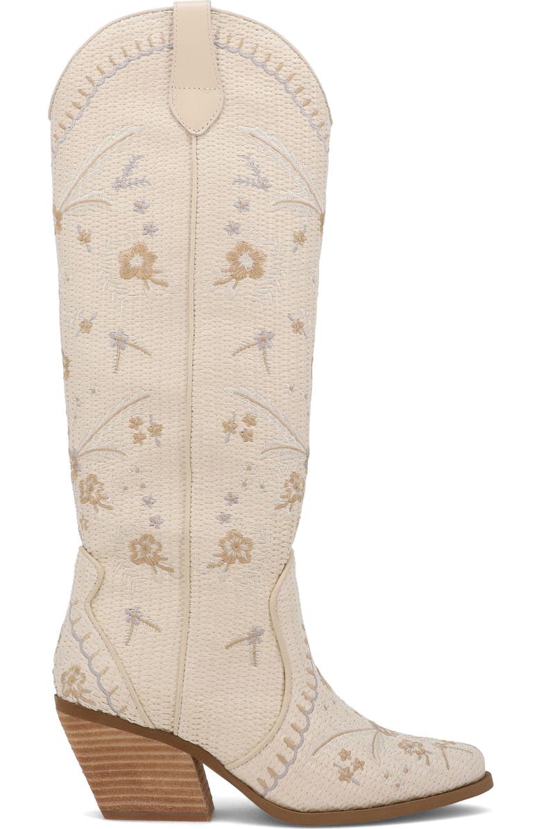 MIA Dyani Embroidered Knee High Western Boot, Alternate, color, Bone Raffi