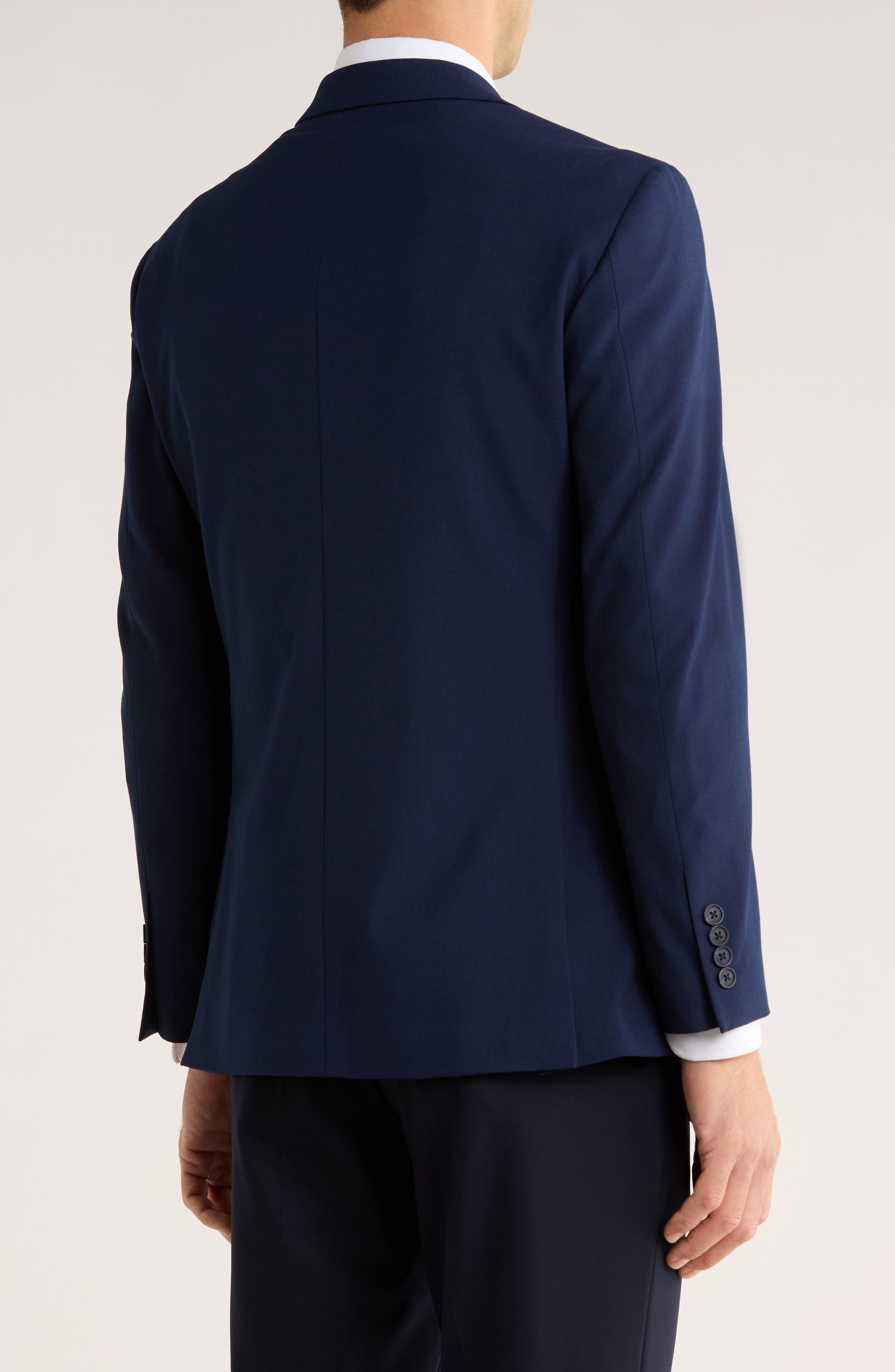 Solid Peak Lapel Sport Coat - image 4