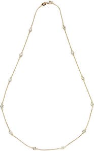 SOUZANA by Suzy Levian 14K Gold 1.30cttw Bezel Diamond Station Necklace