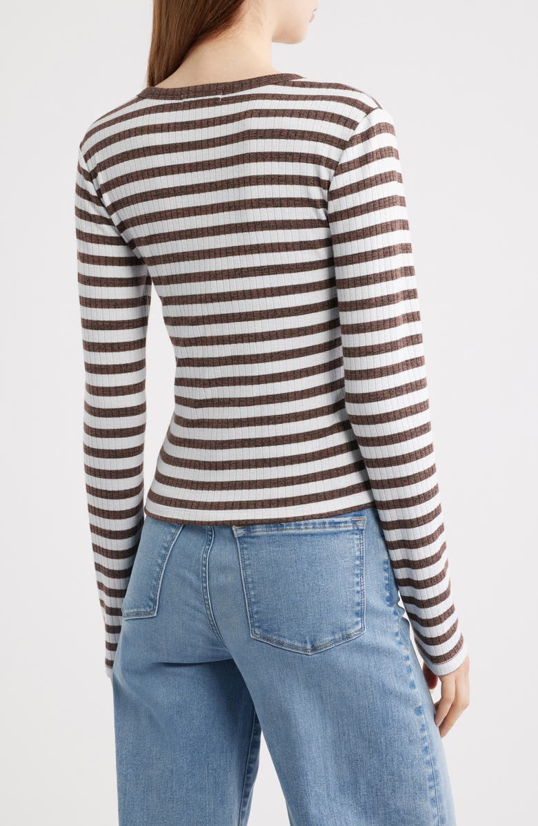 rag & bone Stripe Rib Cardigan, Alternate, color,