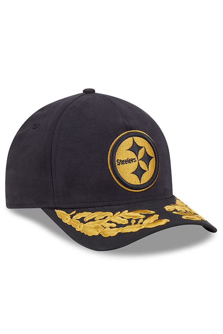 Men's New Era x Alpha Industries  Black Pittsburgh Steelers A-Frame 9FORTY Adjustable Hat, Alternate, color, Black