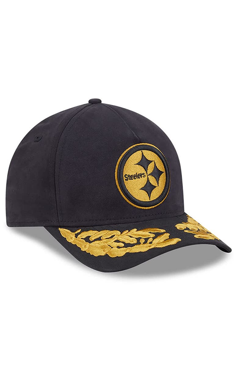 New Era x Alpha Industries Men's New Era x Alpha Industries  Black Pittsburgh Steelers A-Frame 9FORTY Adjustable Hat, Alternate, color, Black