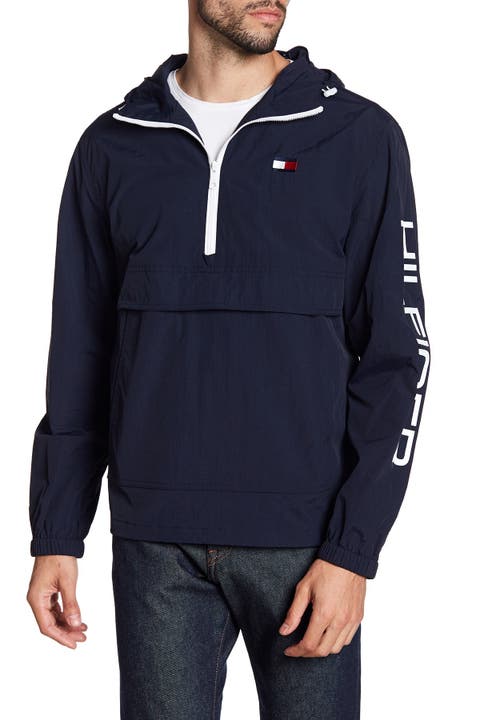 Taslan Retro Half-Zip Hooded Pullover