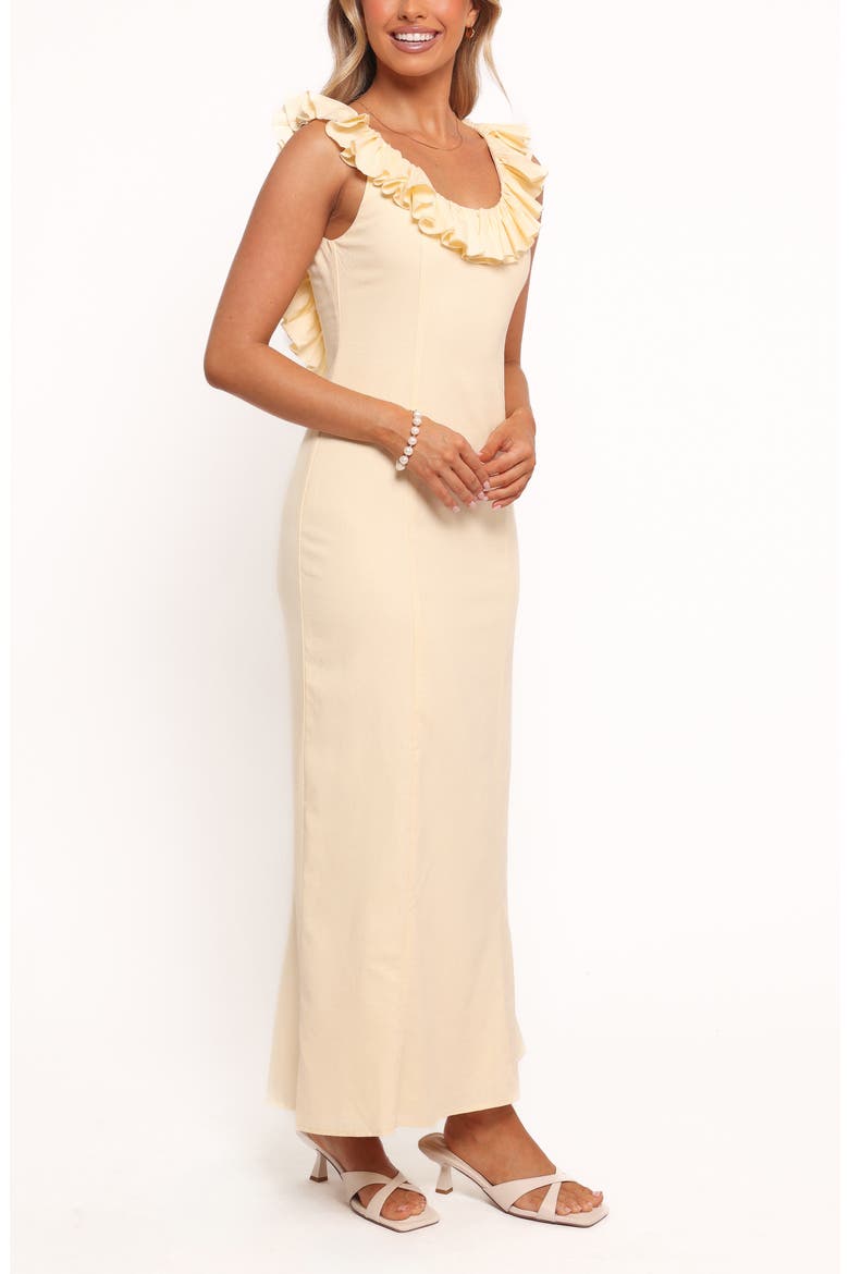 Brienne Ruffle Maxi Dress, Alternate, color, BUTTER YELLOW