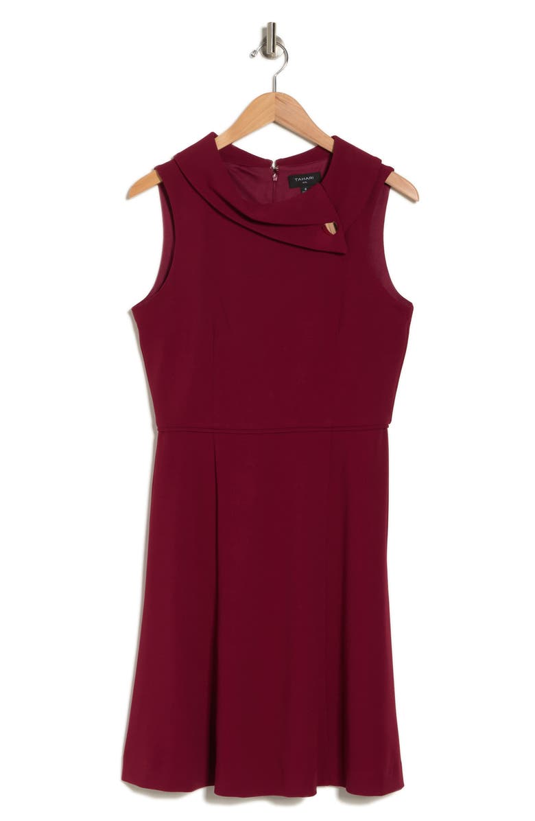Tahari ASL Envelope Neck Fit & Flare Dress, Alternate, color, 