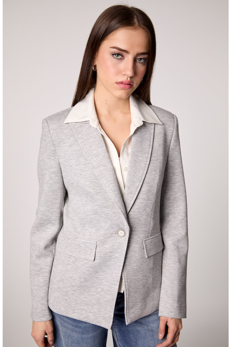 Helen Blazer in Heather Cement With Removable Shirt Insert, Alternate, color, Heather Cement