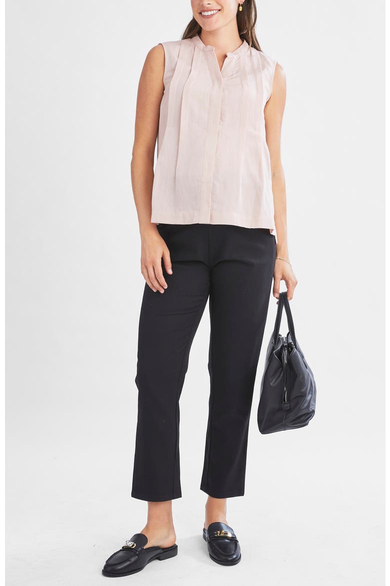 Donna High Waist Maternity Work Pants, Alternate, color, Black