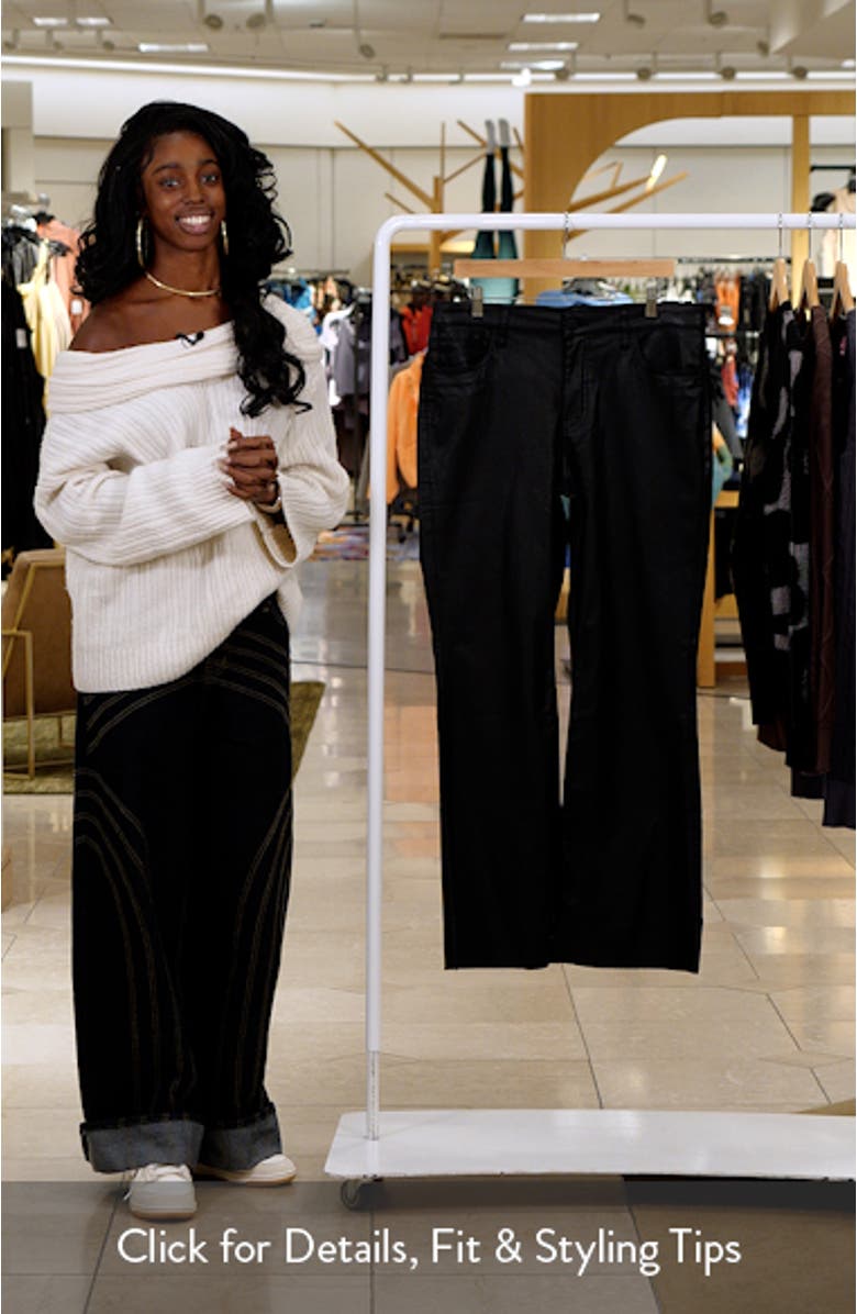 Stella Coated Raw Hem High Waist Flare Jeans, sales video thumbnail