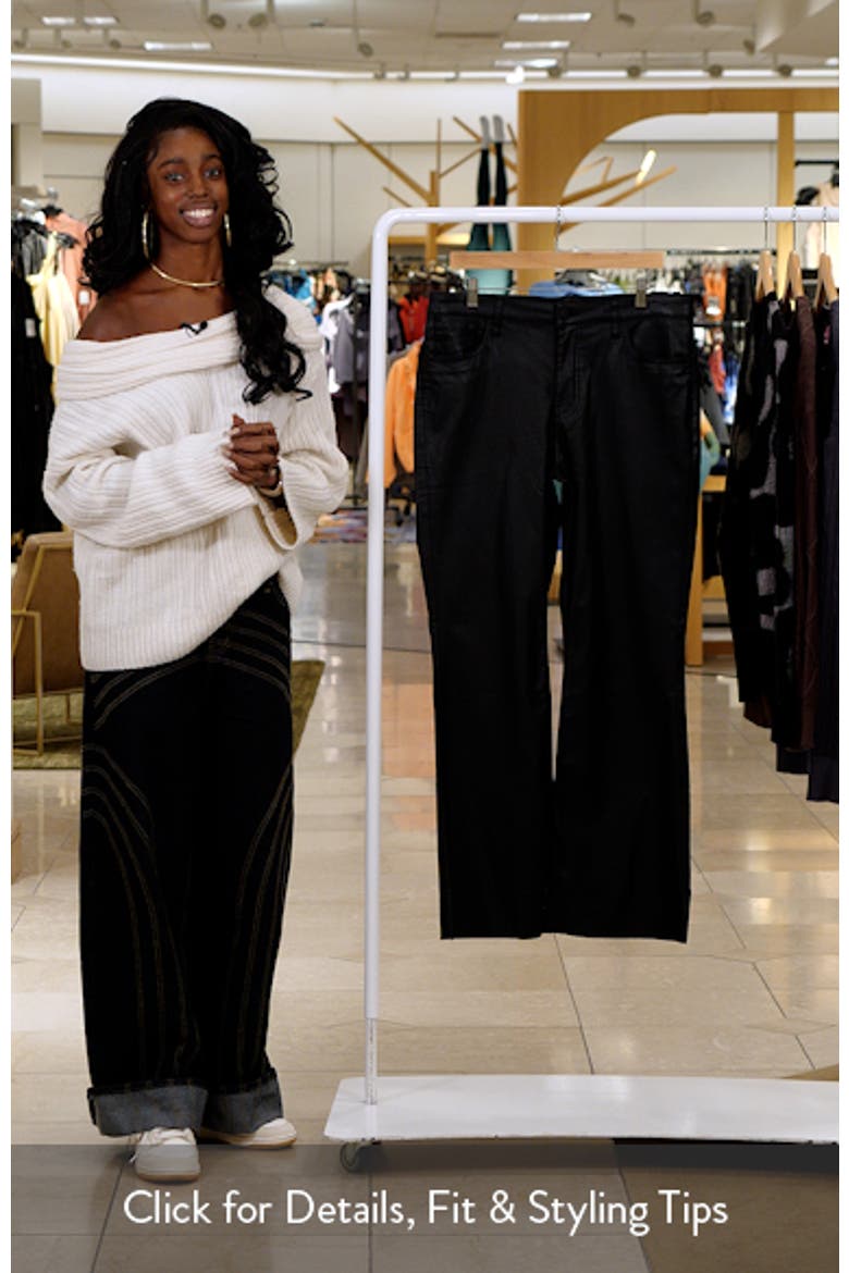 Stella Coated Raw Hem High Waist Flare Jeans video