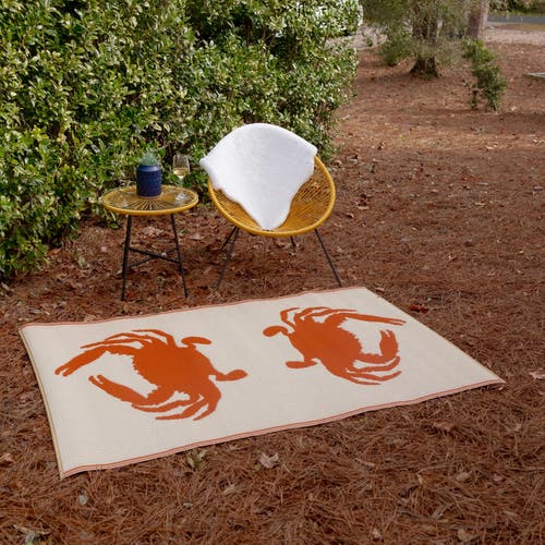 Mad Mats Double Crab Orange & Cream In Multi