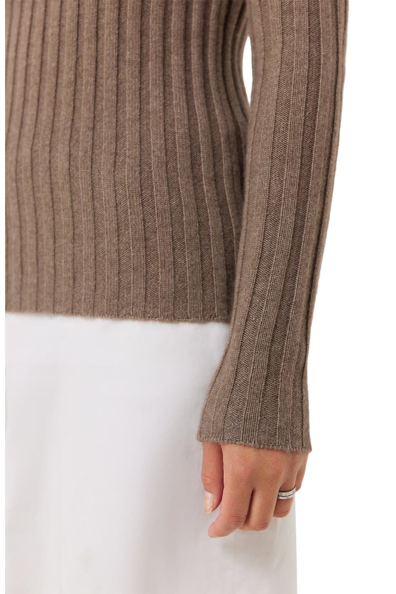 Rib-Knit Cashmere Crew Neck Sweater, Alternate, color, taupe