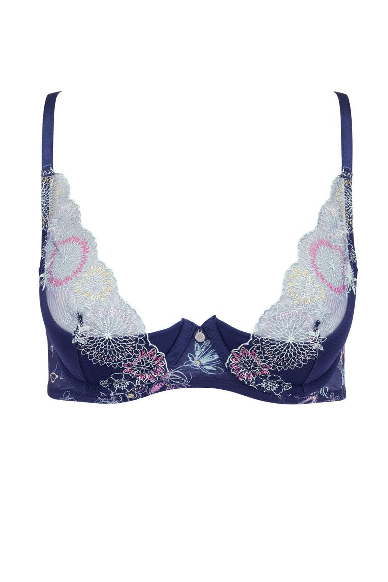 Prisma Contour Quarter Cup Bra, Alternate, color, Floral blue