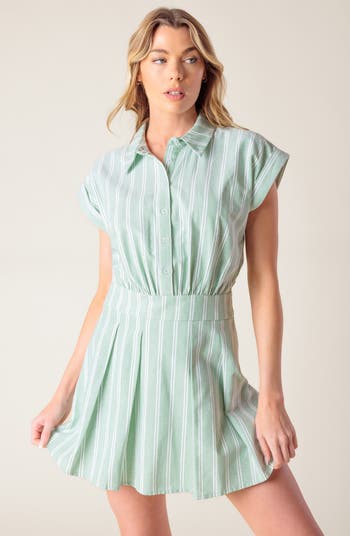 Striped Collared Romper