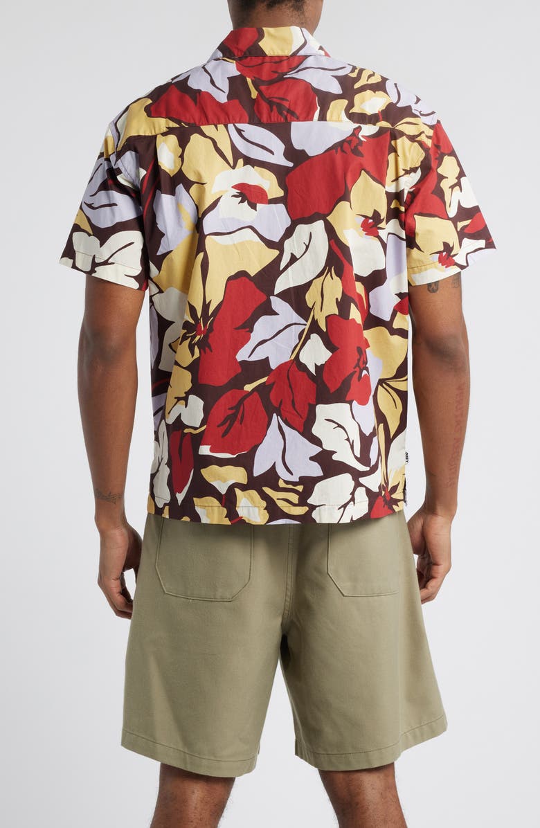 Obey Maxwell Floral Short Sleeve Button-Up Shirt, Alternate, color, 