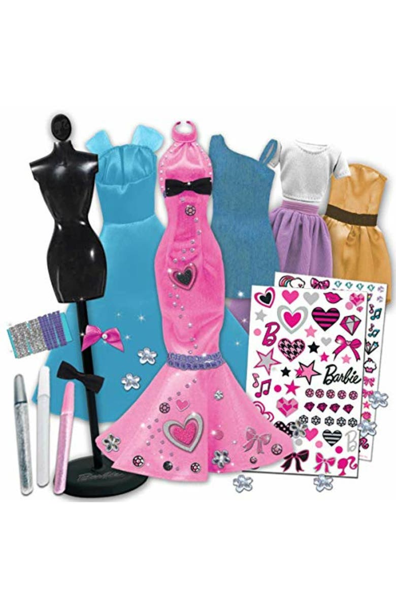 Barbie Be A Real Fashion Designer Design Your Own Barbie Doll Outfits, 5 Outfit Set, Kids Ages 3+, Alternate, color, Multicolored