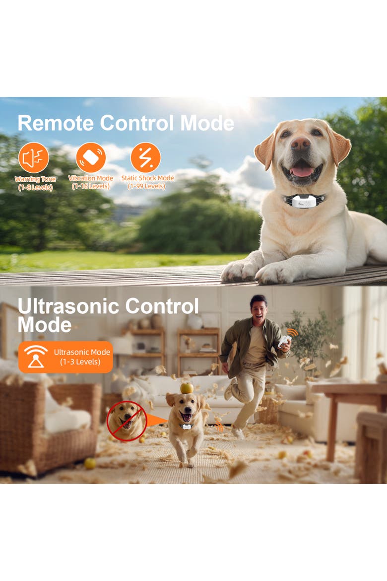 PupGuide 3000 Pro 2 In 1 Ultrasonic Dog Remote Trainer Collar, Alternate, color, Black