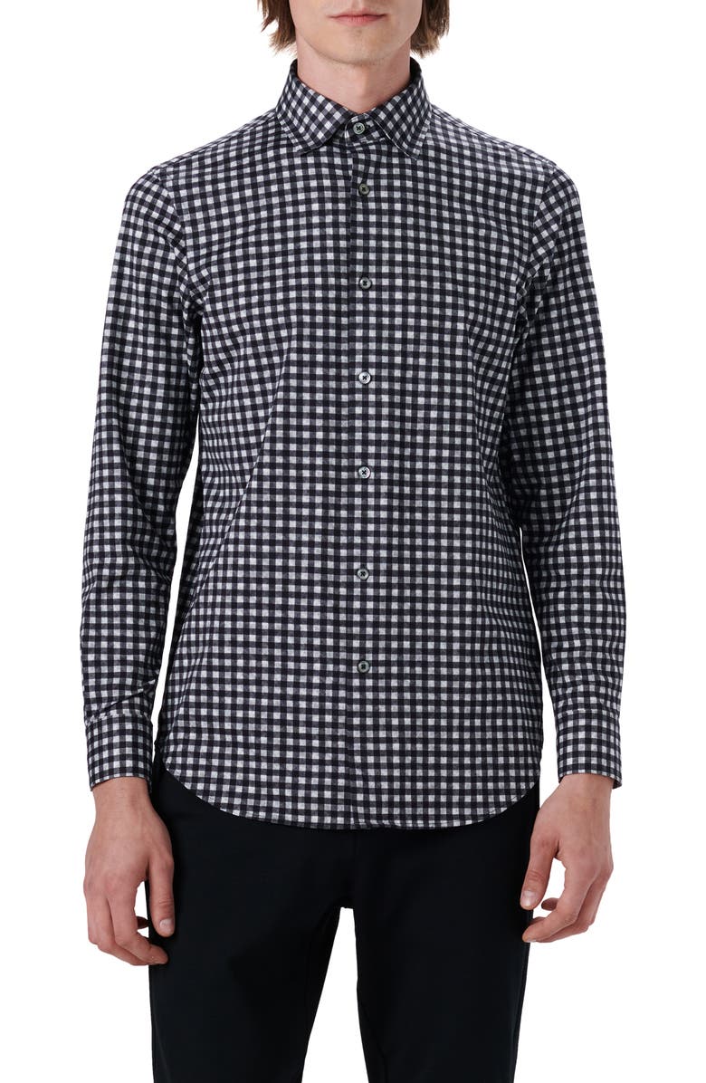 Bugatchi OoohCotton<sup>®</sup> Shepherd Check Button-Up Shirt, Main, color,